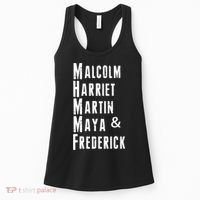 Black History Malcolm Harriet Martin Maya & Frederick  Women's Tank Top thumb 0