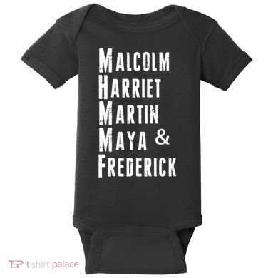 Black History Malcolm Harriet Martin Maya & Frederick  Baby Bodysuit