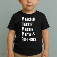 Black History Malcolm Harriet Martin Maya & Frederick  Toddler T-Shirt thumb 2