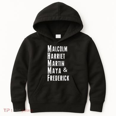Black History Malcolm Harriet Martin Maya & Frederick  Kids Hoodie