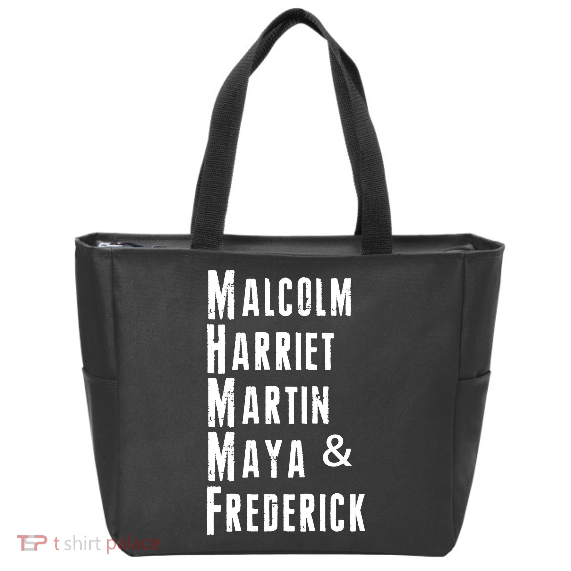 Black History Malcolm Harriet Martin Maya & Frederick  Tote Bag