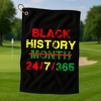 Black History Month 24/7/365 African Melanin Golf Towel thumb 1