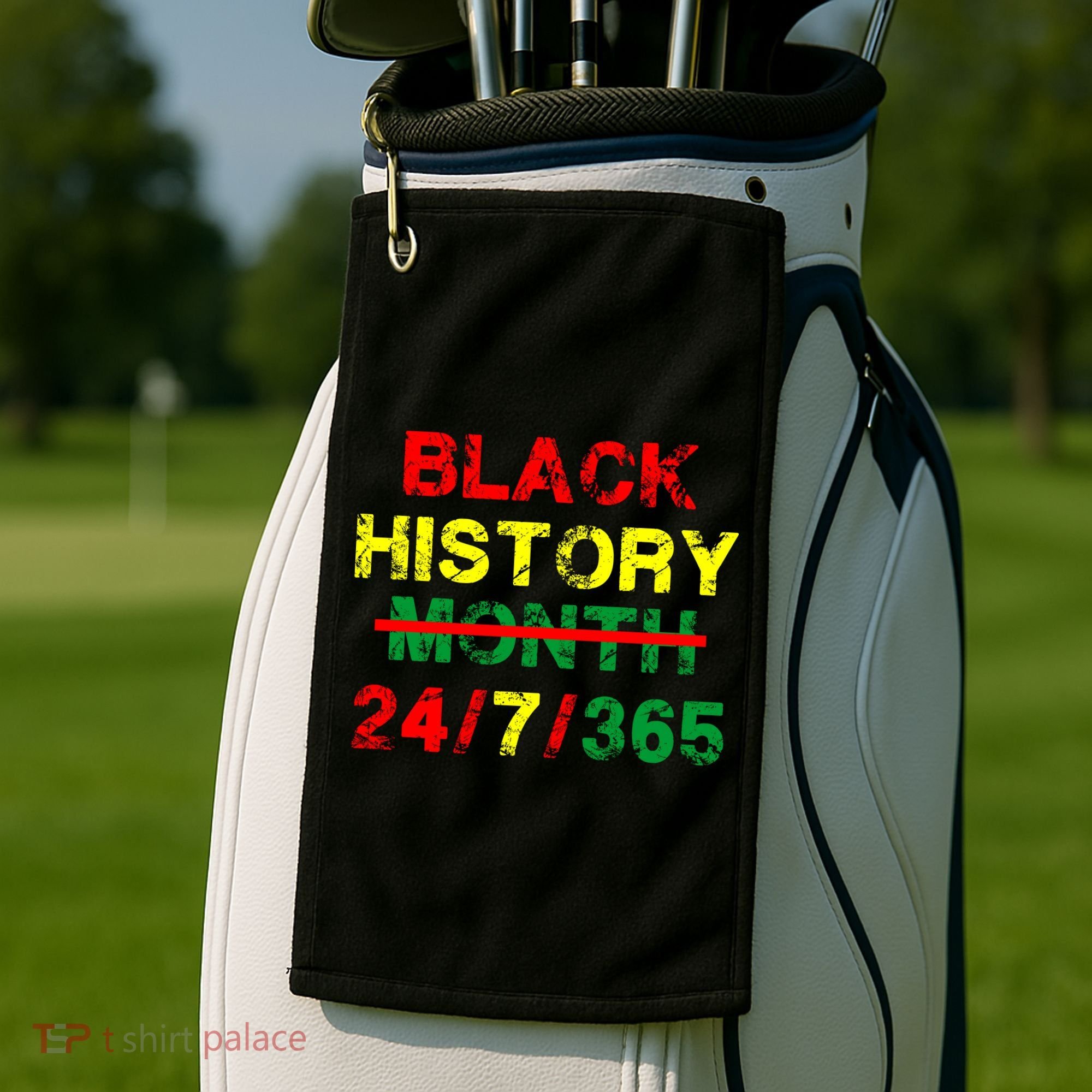 Black History Month 24/7/365 African Melanin Golf Towel