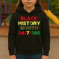 Black History Month 24/7/365 African Melanin Kids Hoodie thumb 3