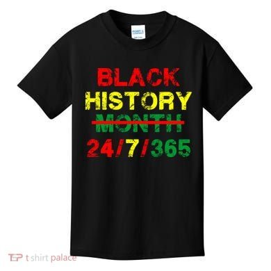 Black History Month 24/7/365 African Melanin Kids T-Shirt