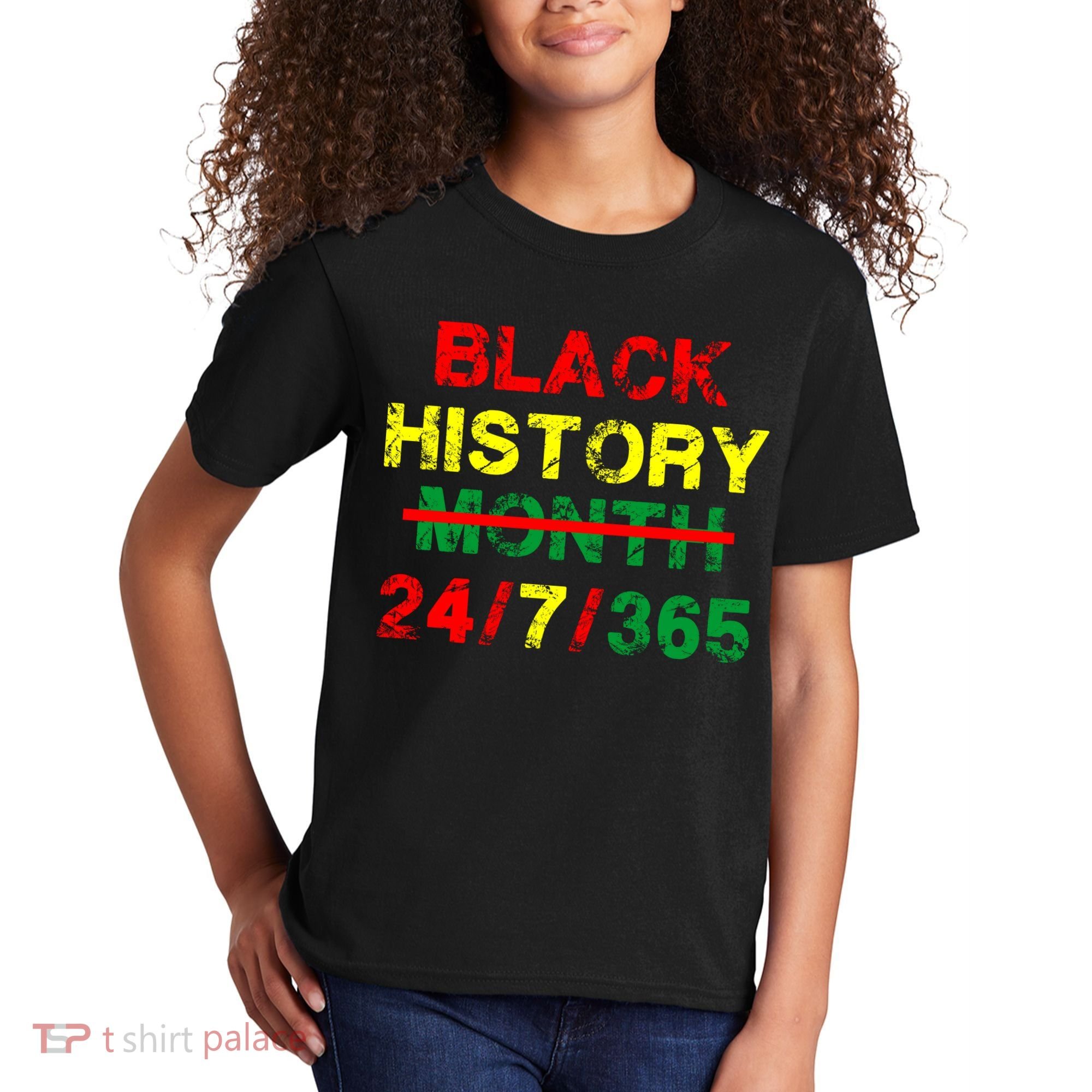 Black History Month 24/7/365 African Melanin Kids T-Shirt