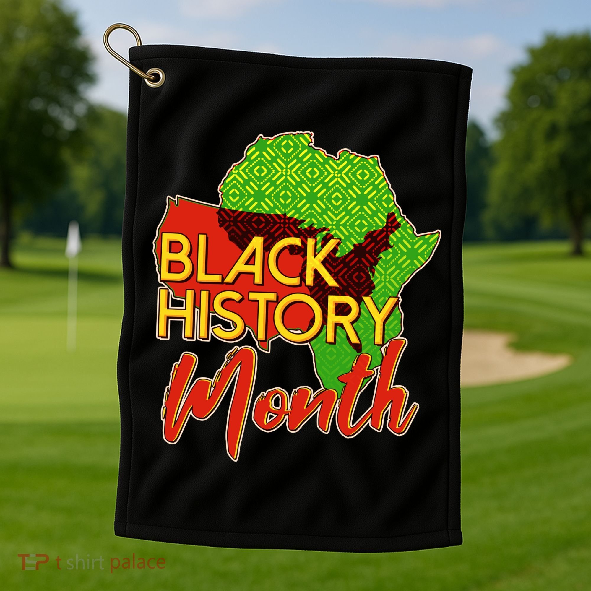 Black History Month Africa Golf Towel