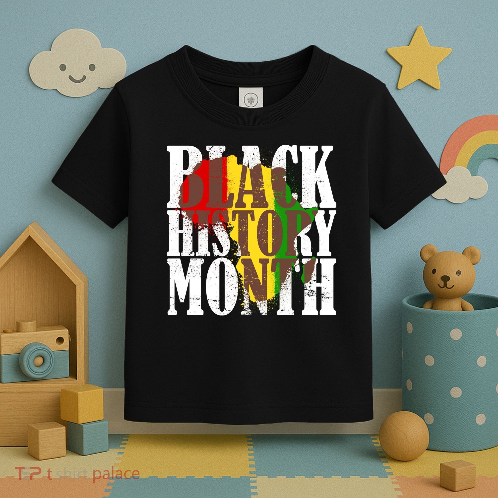 Black History Month Africa Paint Splat Toddler T-Shirt