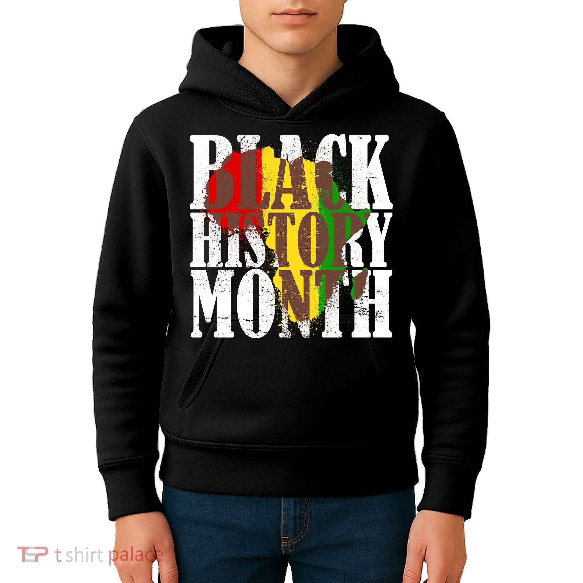 Black History Month Africa Paint Splat Kids Hoodie