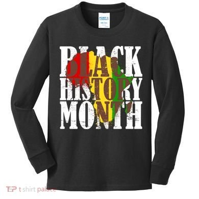 Black History Month Africa Paint Splat Kids Long Sleeve Shirt