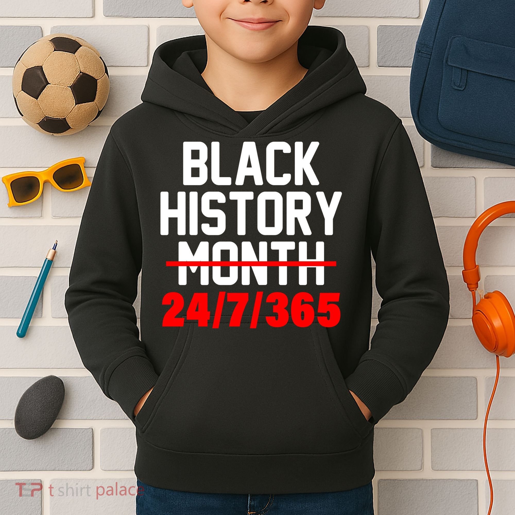 Black History Month All Year Kids Hoodie