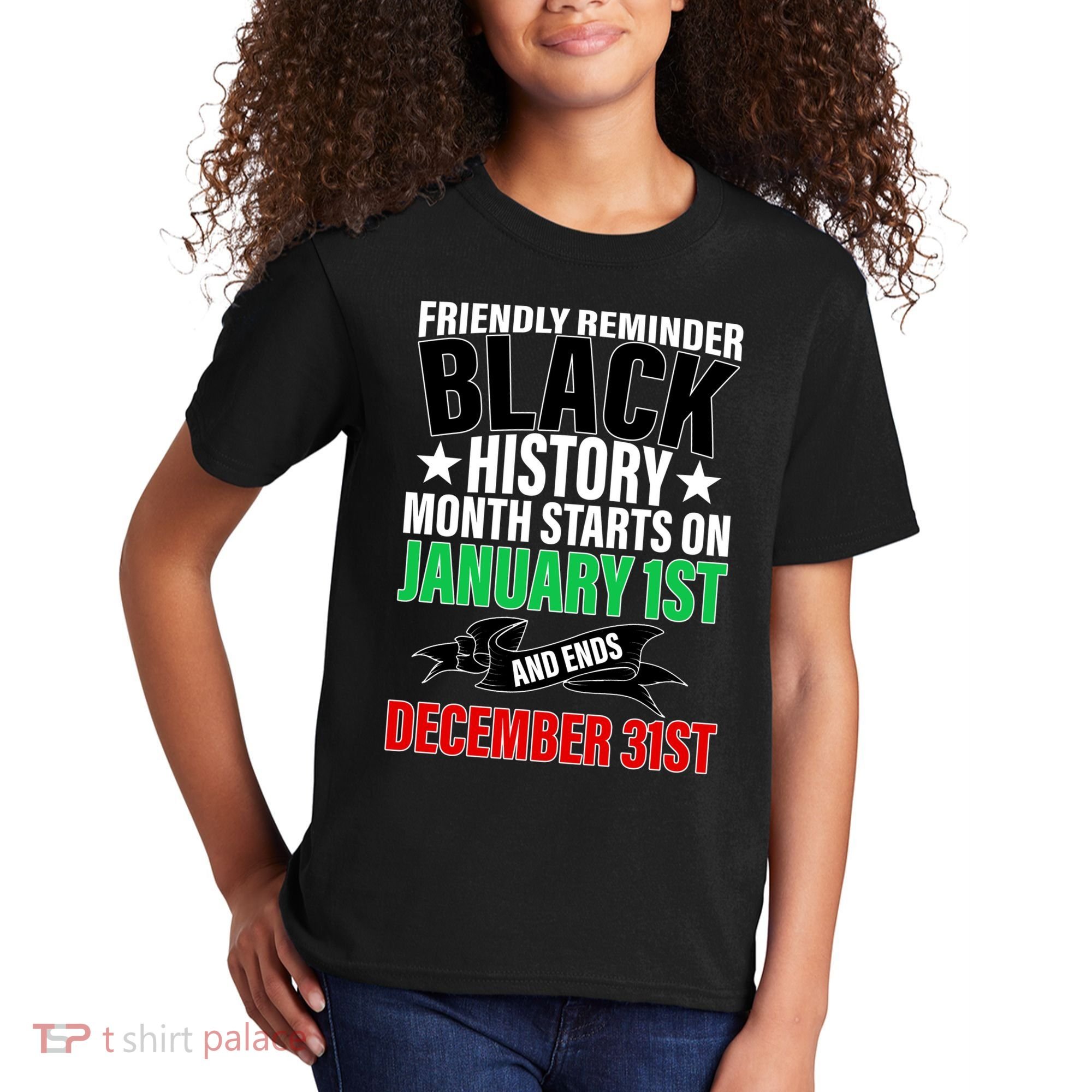 Black History Month All Year Long Kids T-Shirt