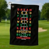 Black History Month Famous Figure Golf Towel thumb 1