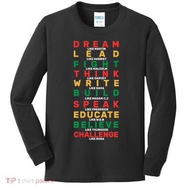 Black History Month Famous Figure Kids Long Sleeve Shirt
