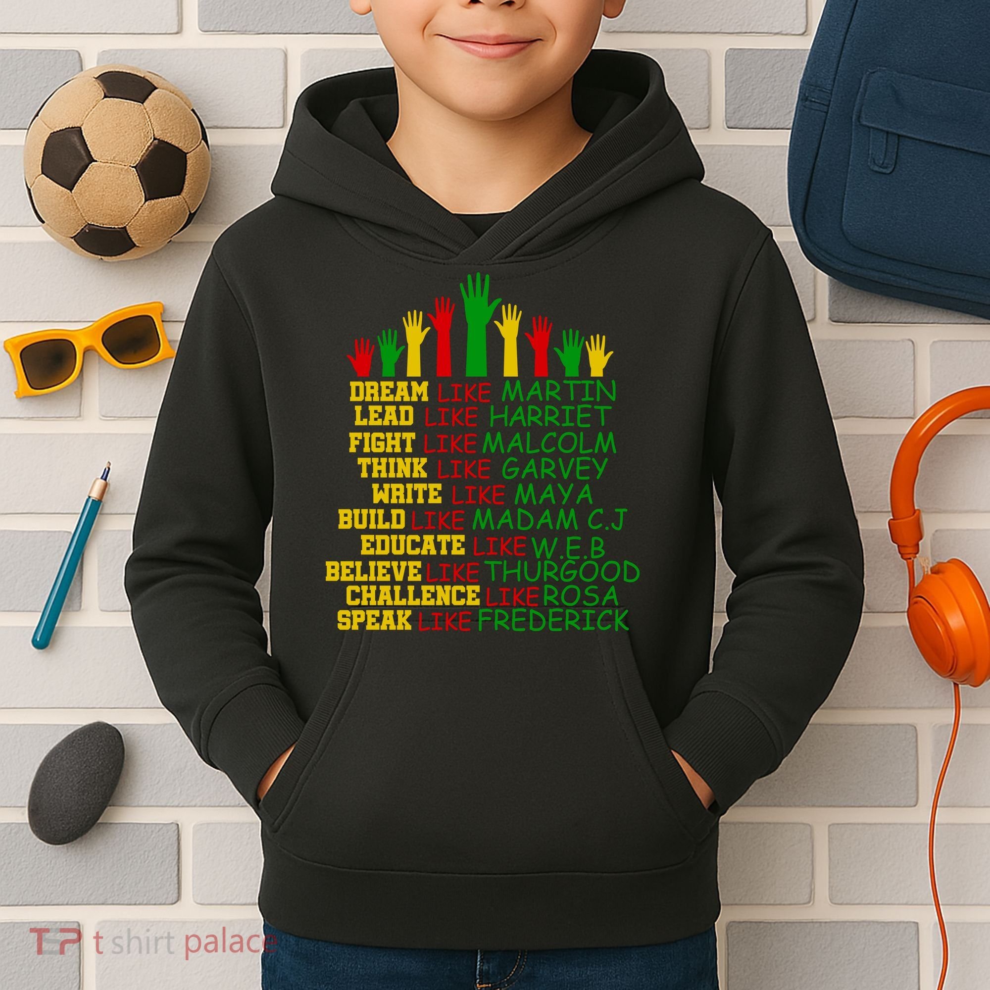Black History Month Famous Figures Kids Hoodie