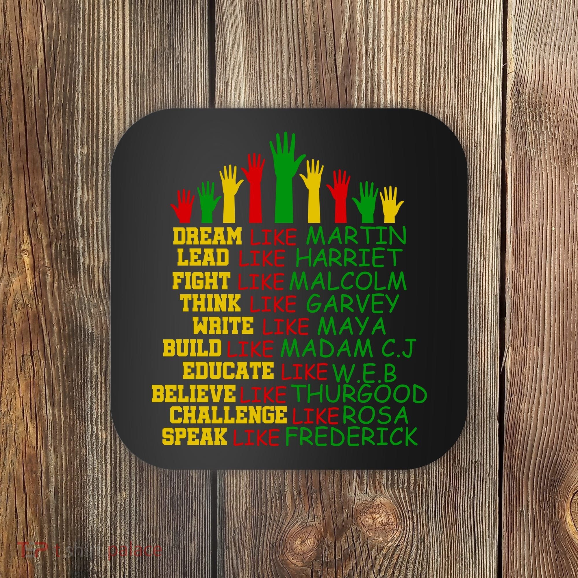 Black History Month Famous Figures Hands Coaster