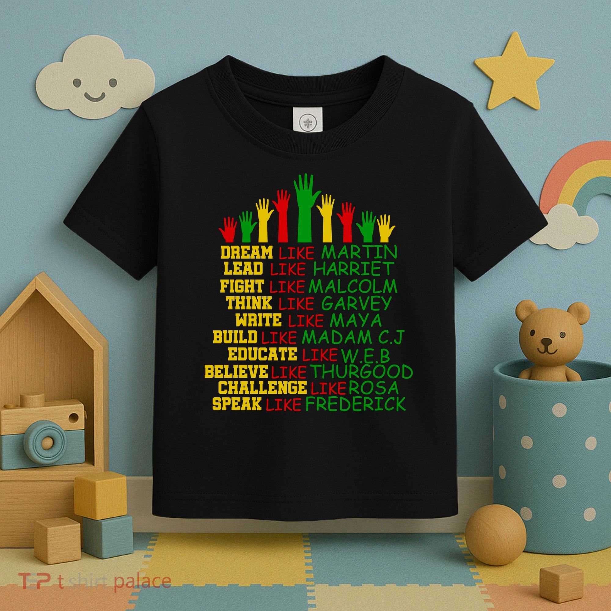Black History Month Famous Figures Hands Toddler T-Shirt