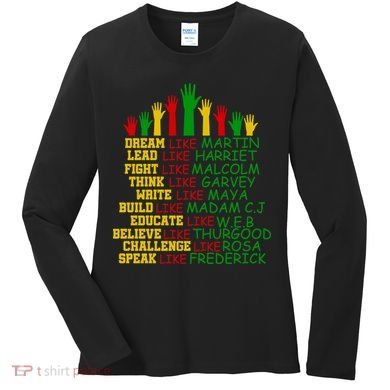 Black History Month Famous Figures Hands Women's Long Sleeve Shirt
