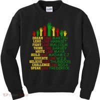 Black History Month Famous Figures Hands Kids Sweatshirt thumb 0