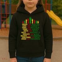 Black History Month Famous Figures Hands Kids Hoodie thumb 3