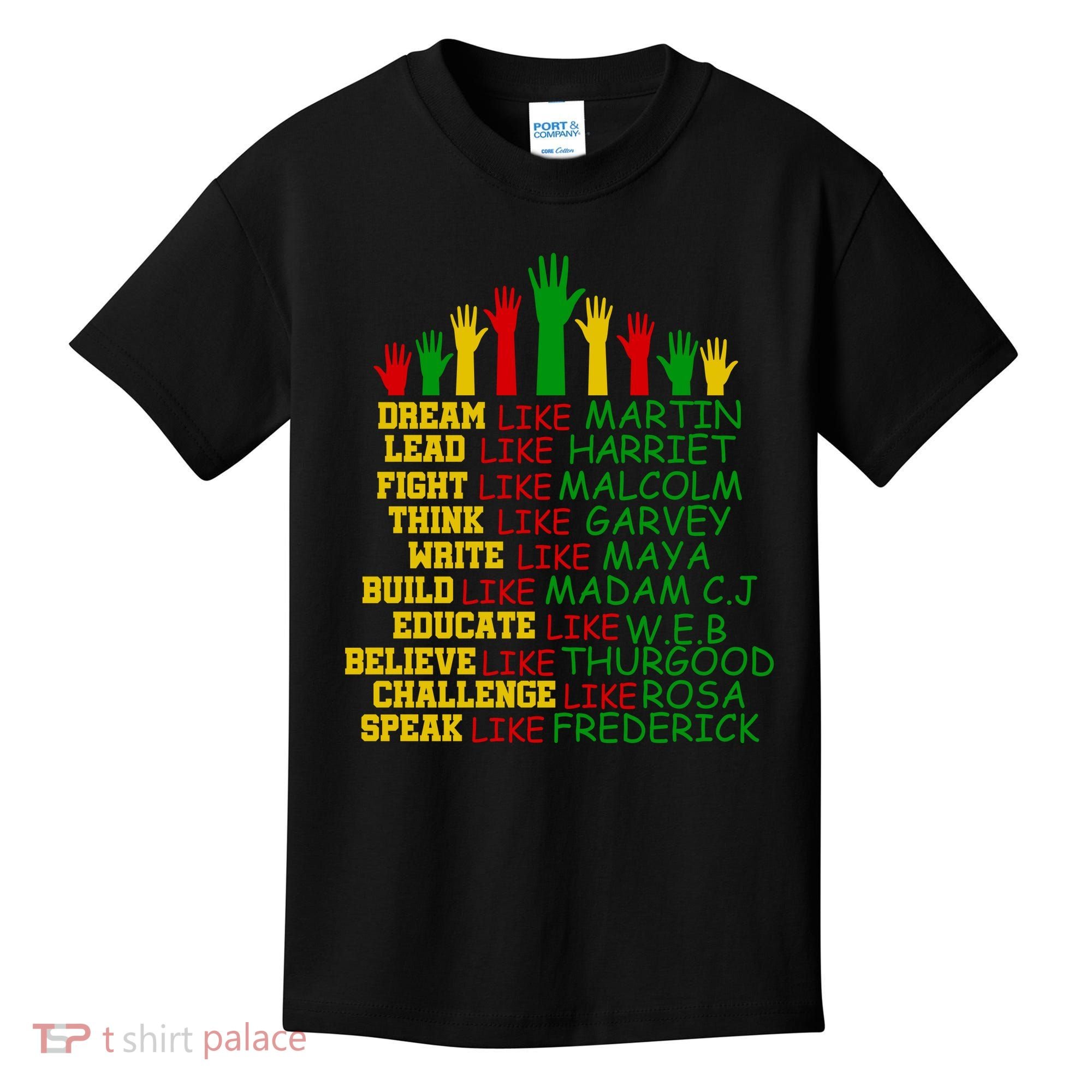 Black History Month Famous Figures Hands Kids T-Shirt
