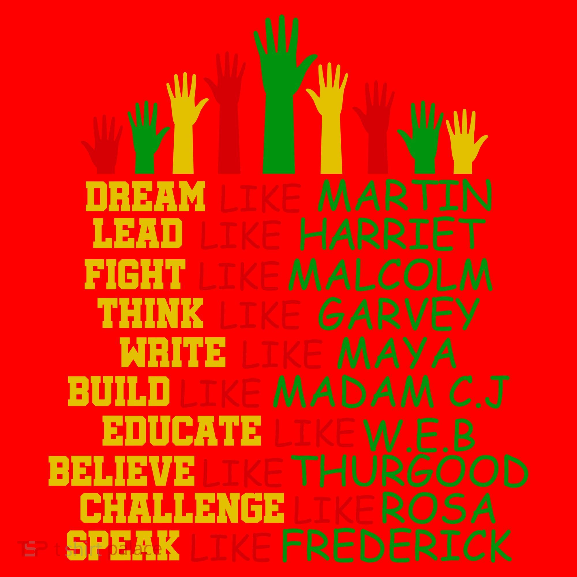 Black History Month Famous Figures Hands Santa Hat