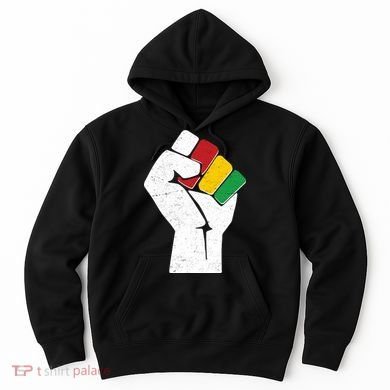 Black History Month Fist African Colors Hoodie