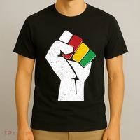 Black History Month Fist African Colors T-Shirt thumb 3