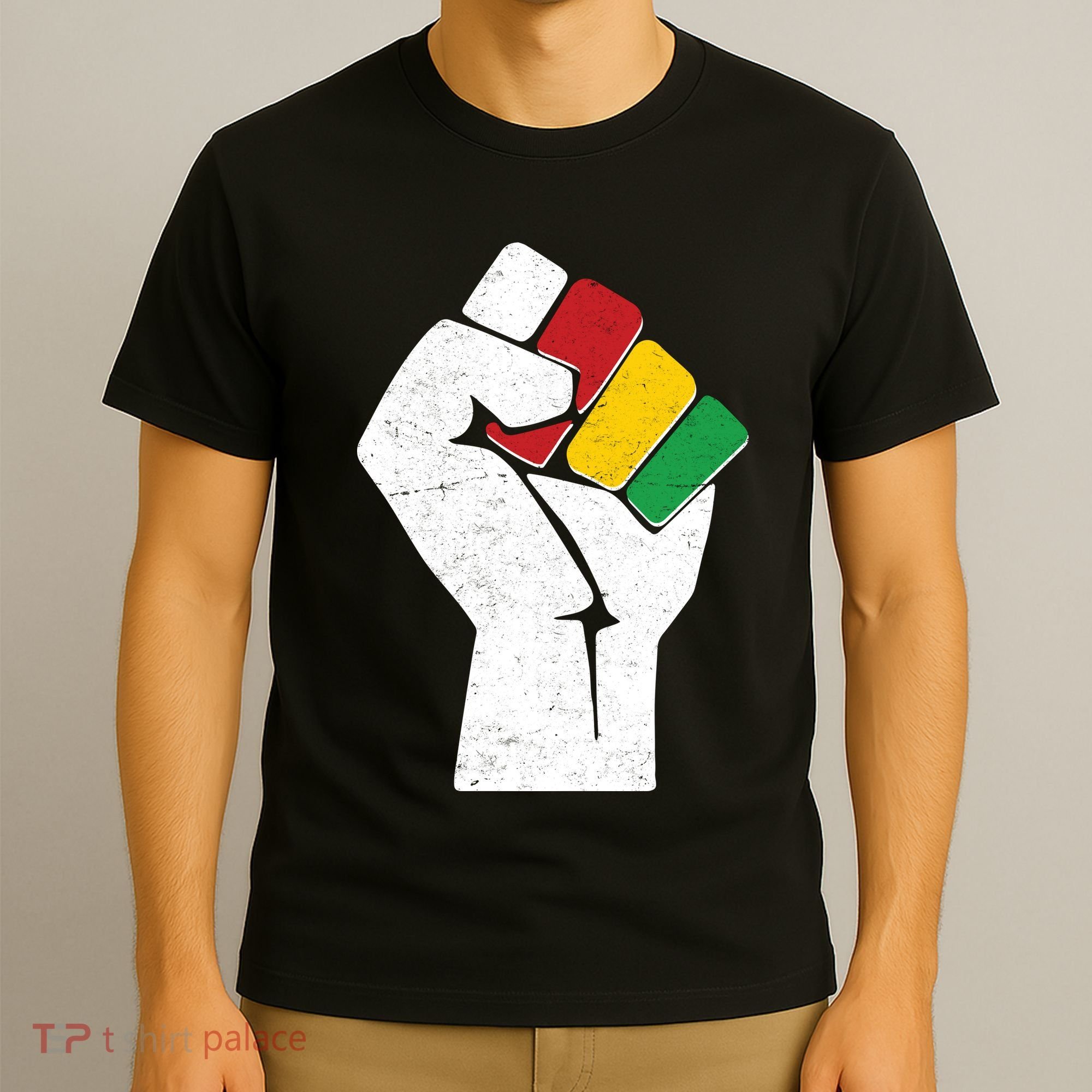 Black History Month Fist African Colors T-Shirt