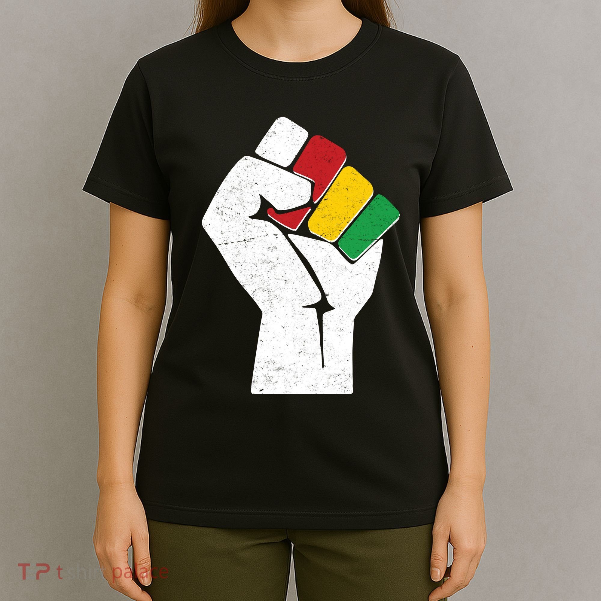 Black History Month Fist African Colors T-Shirt