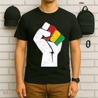 Black History Month Fist African Colors T-Shirt thumb 6