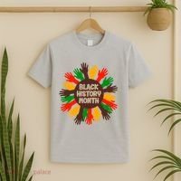 Black History Month Hands Raised  T-Shirt thumb 2