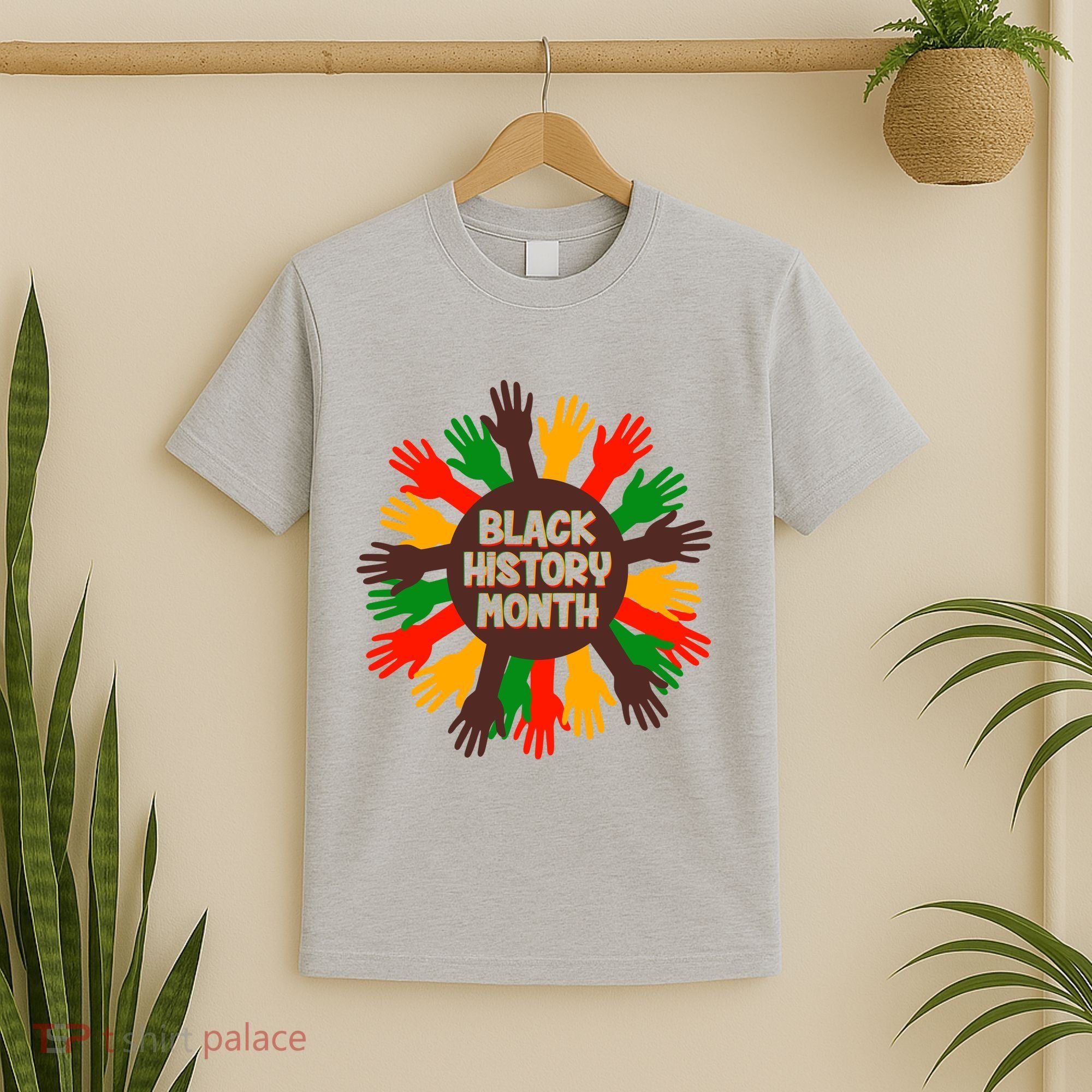 Black History Month Hands Raised  T-Shirt
