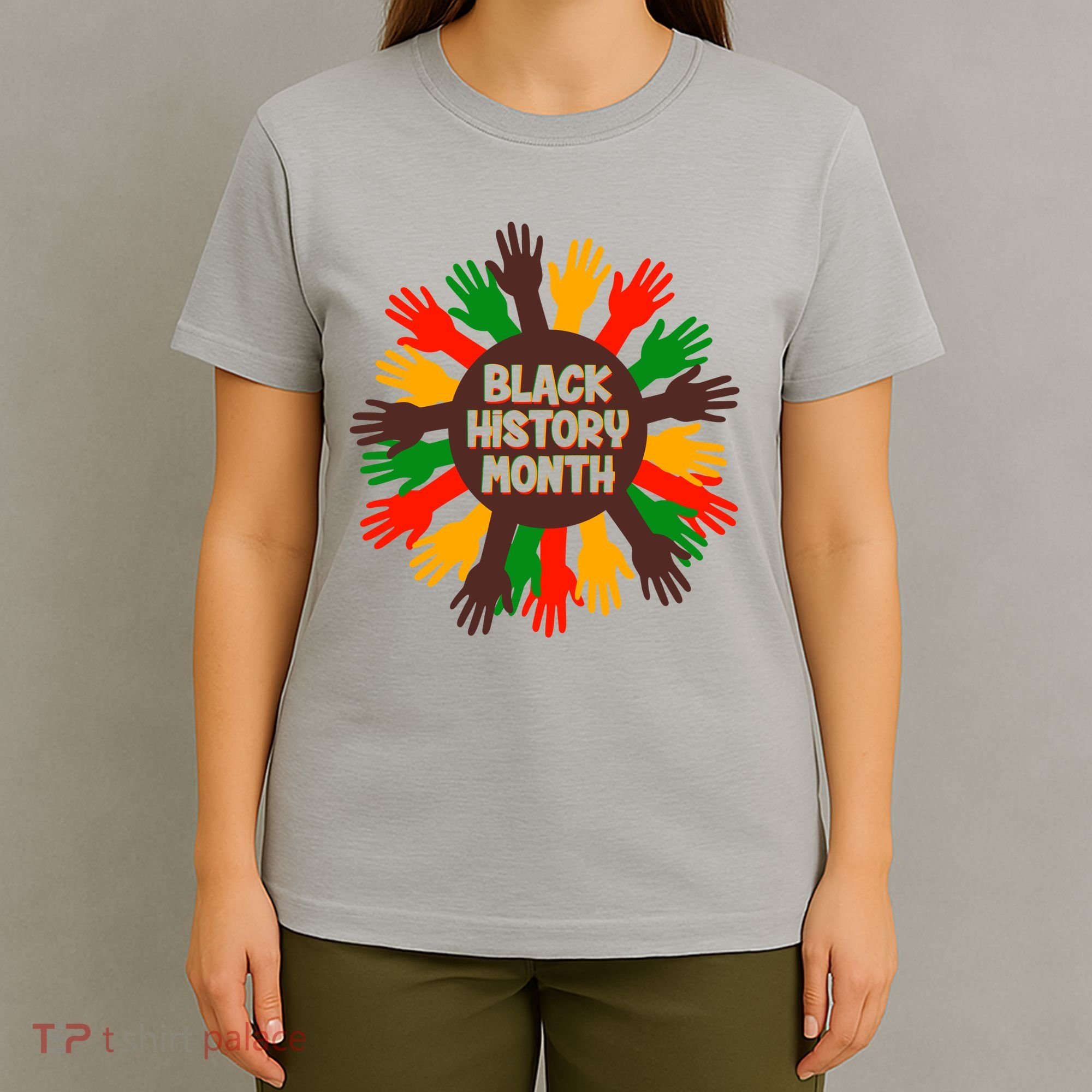 Black History Month Hands Raised  T-Shirt