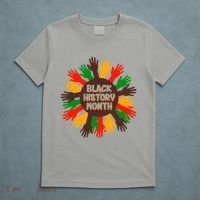 Black History Month Hands Raised  T-Shirt thumb 5