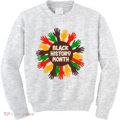 Black History Month Hands Raised  Kids Sweatshirt