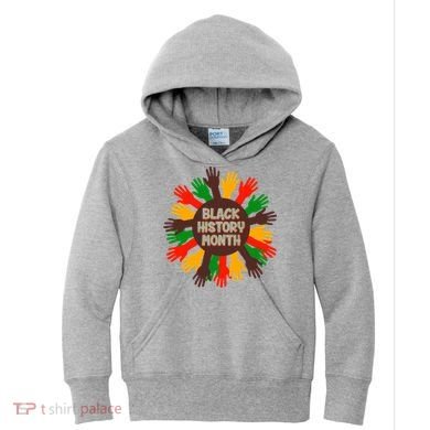 Black History Month Hands Raised  Kids Hoodie