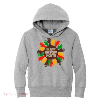 Black History Month Hands Raised Kids Hoodie