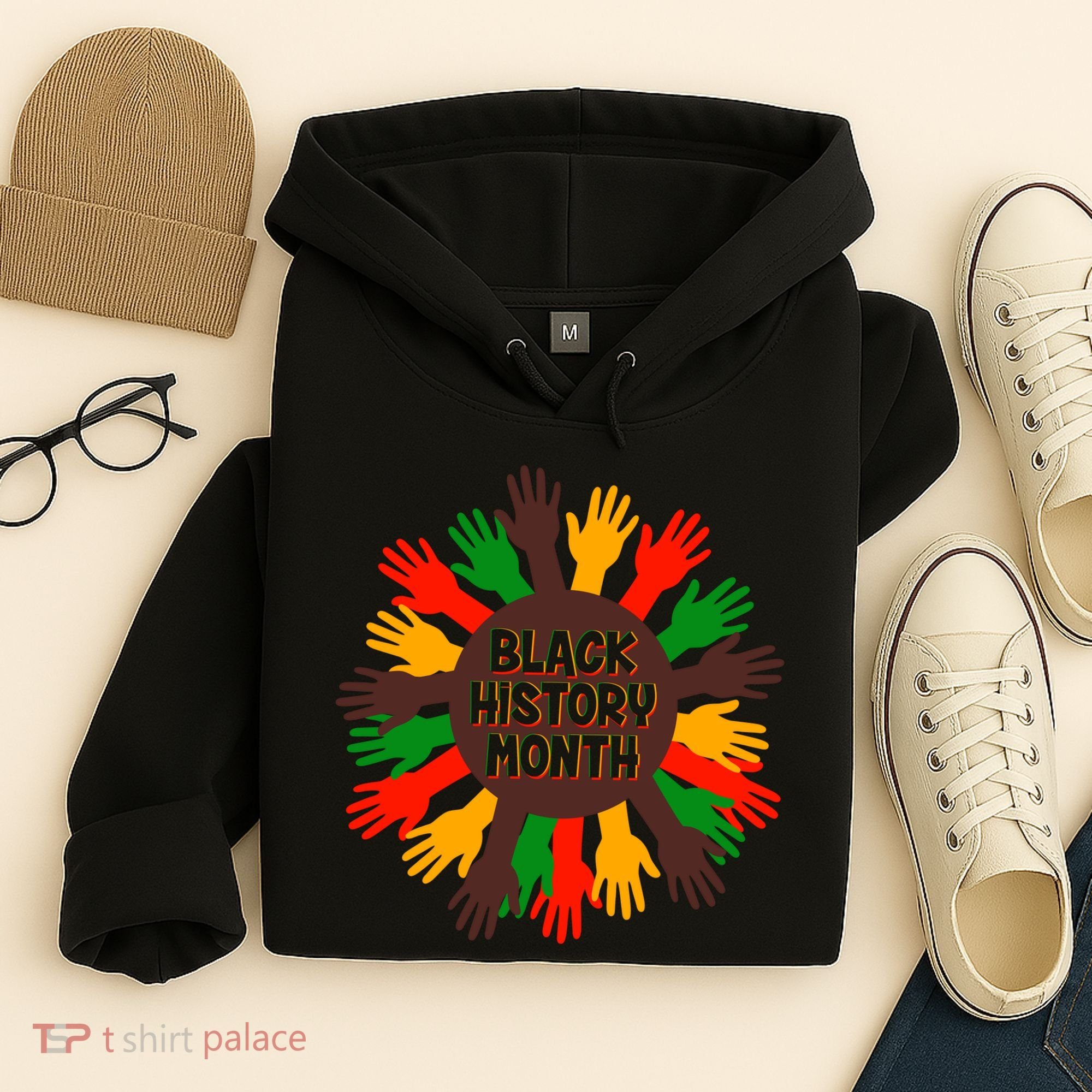 Black History Month Hands Raised  Hoodie