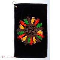 Black History Month Hands Raised  Golf Towel thumb 0