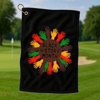 Black History Month Hands Raised  Golf Towel thumb 1