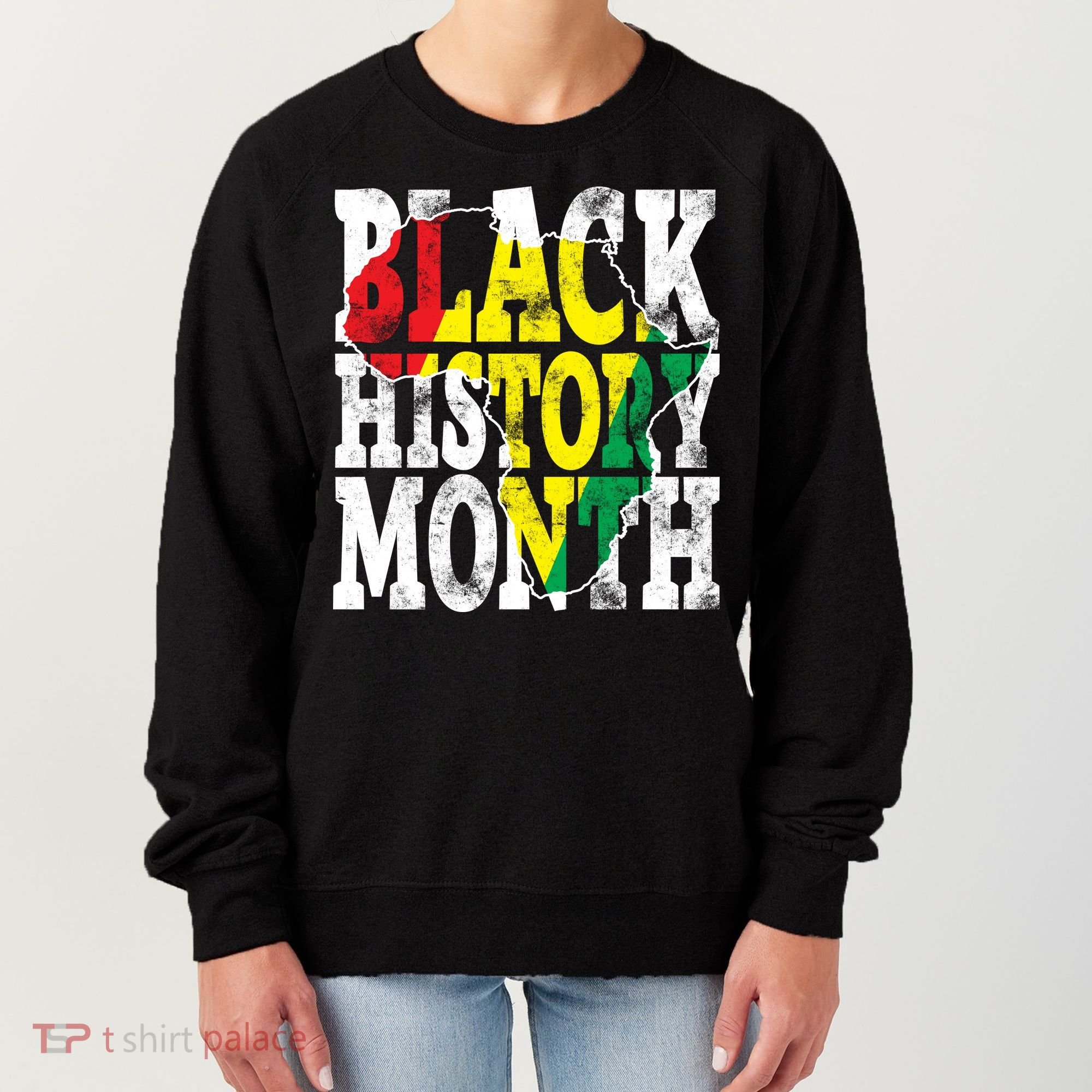 Black History Month Map Of Africa Women's Sweatshirt