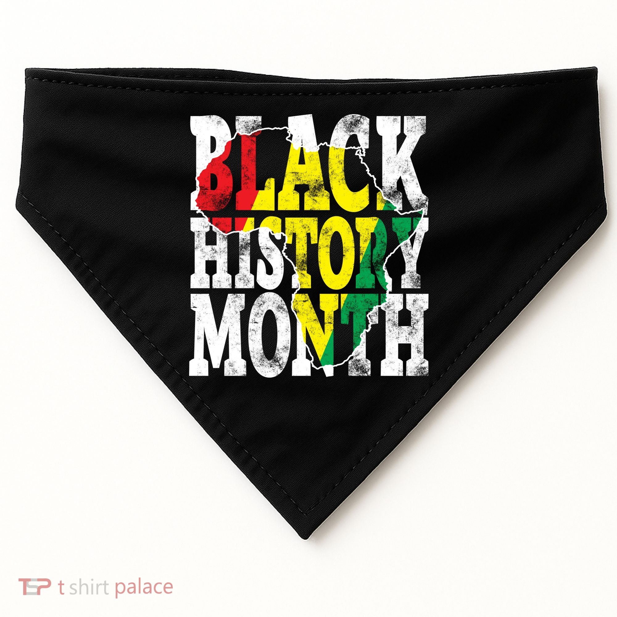 Black History Month Map Of Africa USA-Made Doggie Bandana