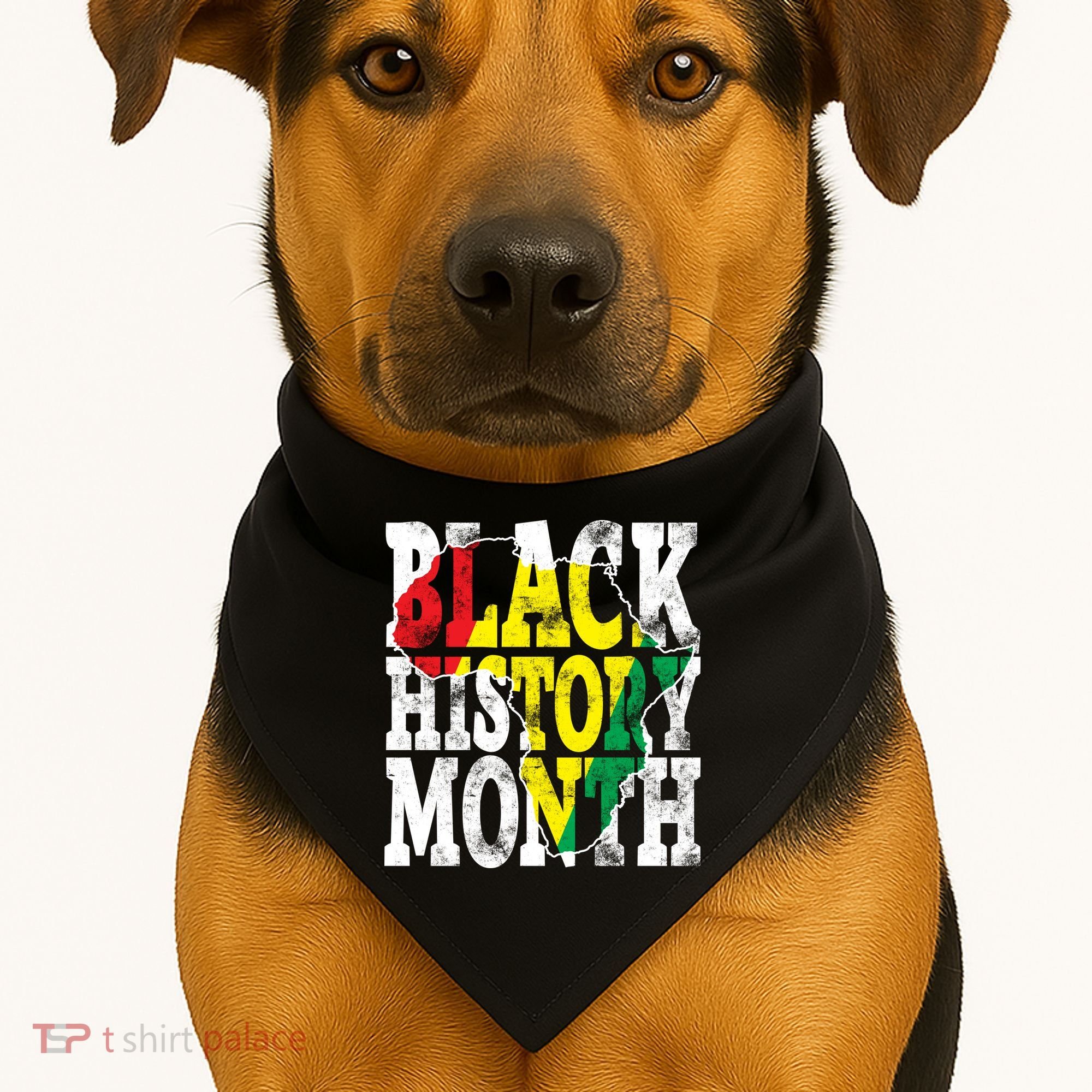 Black History Month Map Of Africa USA-Made Doggie Bandana