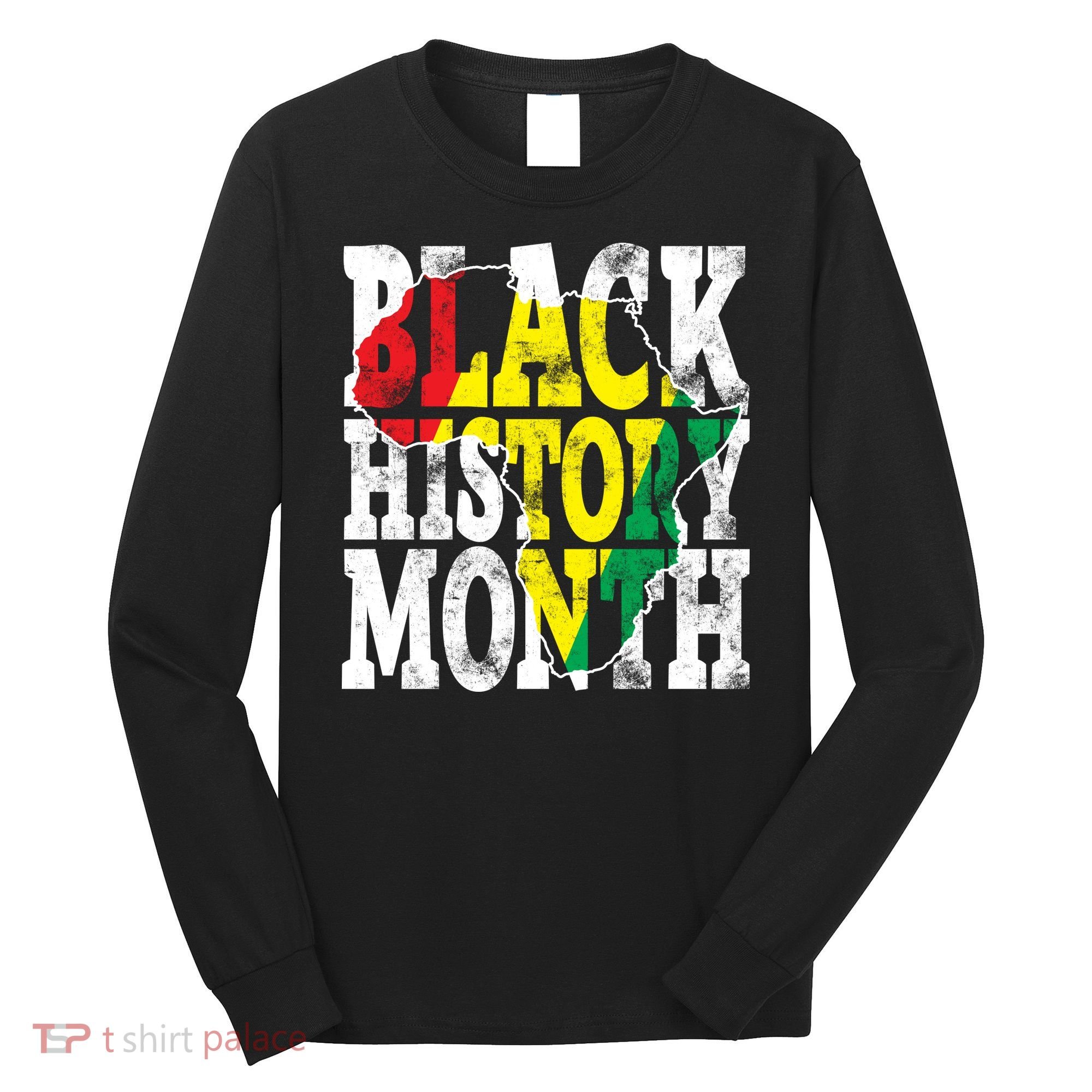 Black History Month Map Of Africa Long Sleeve Shirt