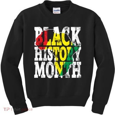 Black History Month Map Of Africa Kids Sweatshirt