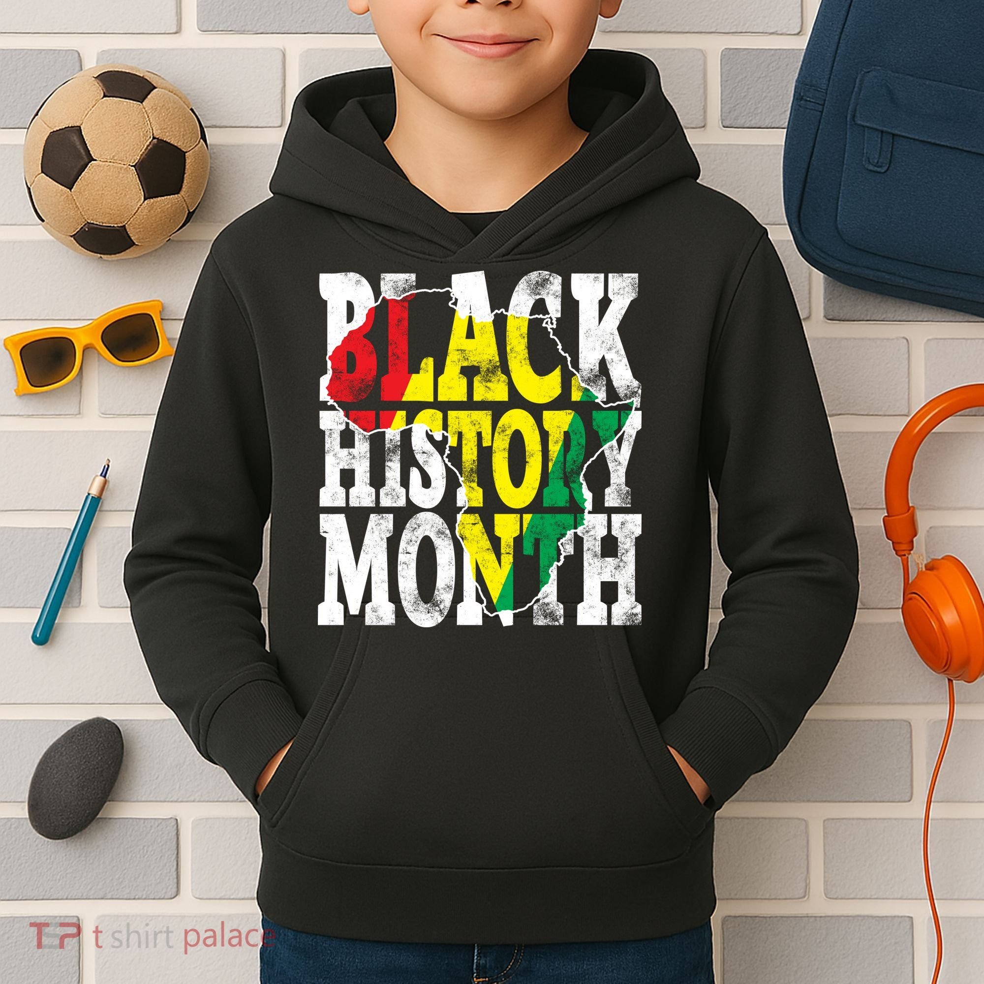 Black History Month Map Of Africa Kids Hoodie