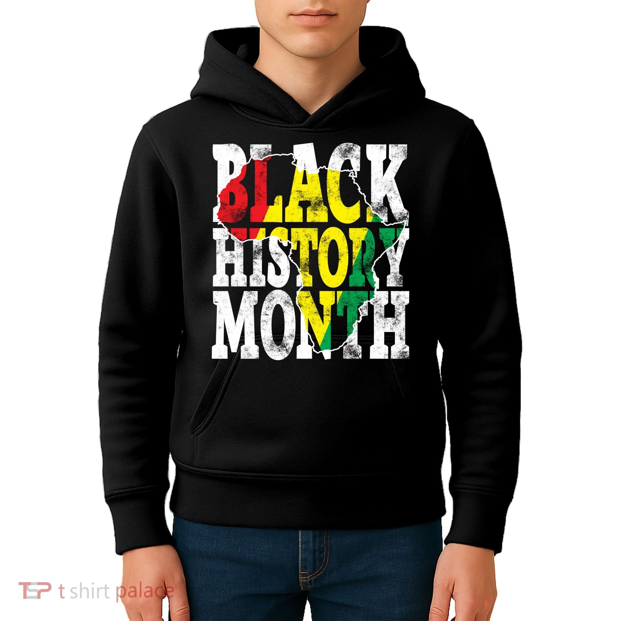 Black History Month Map Of Africa Kids Hoodie