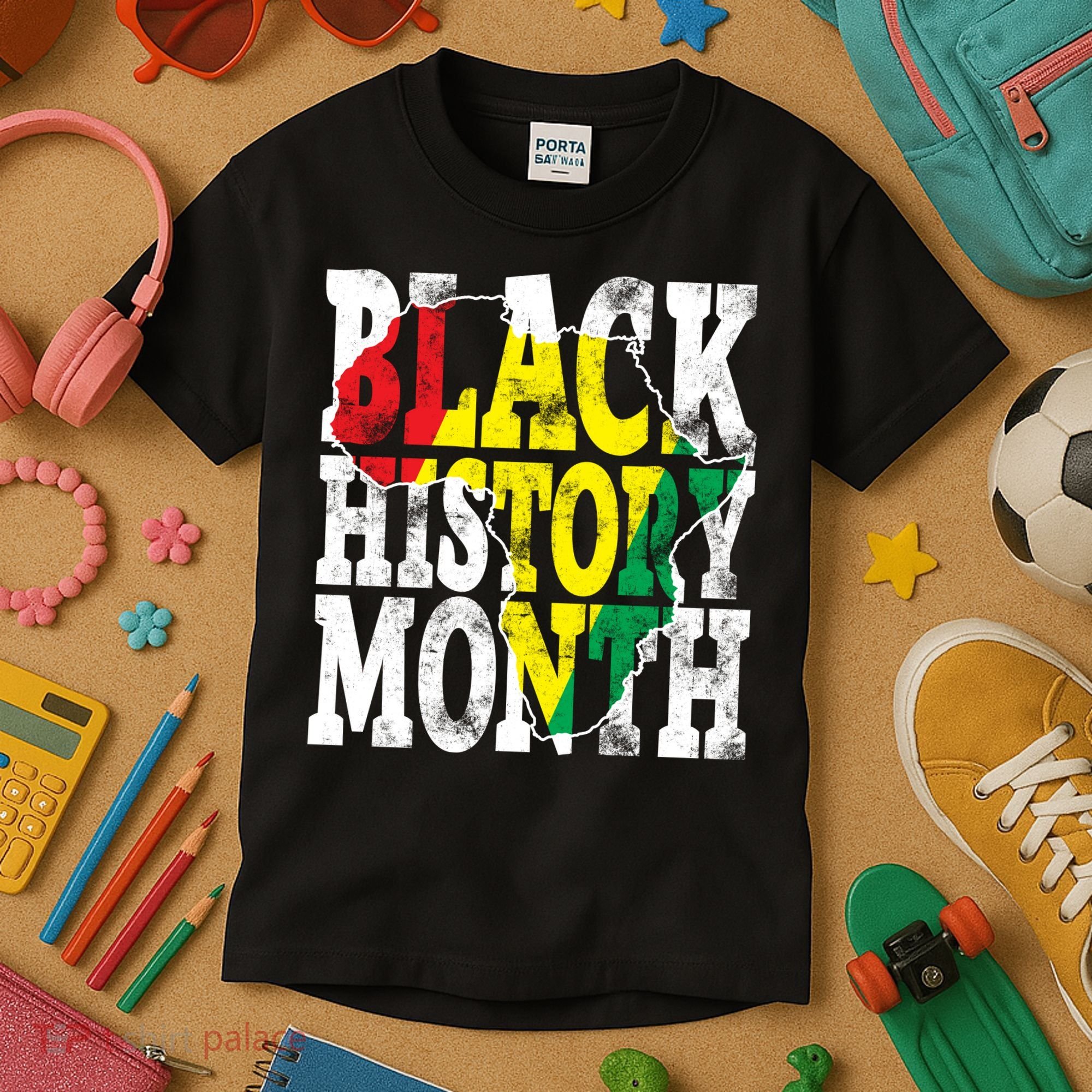 Black History Month Map Of Africa Kids T-Shirt