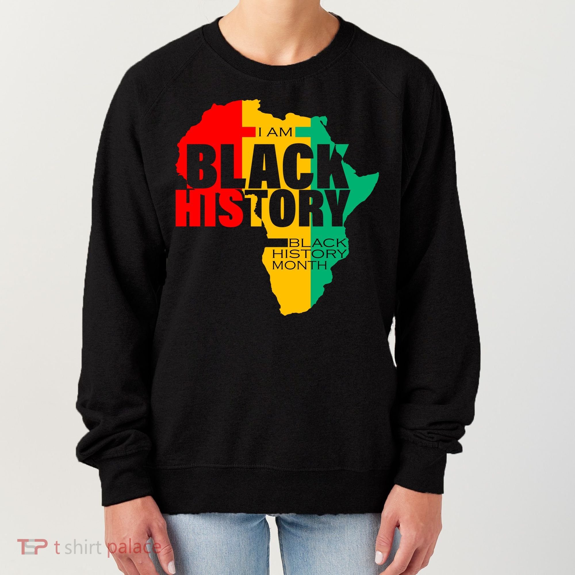 Black History Month Map Of Africa BHM Women's Sweatshirt